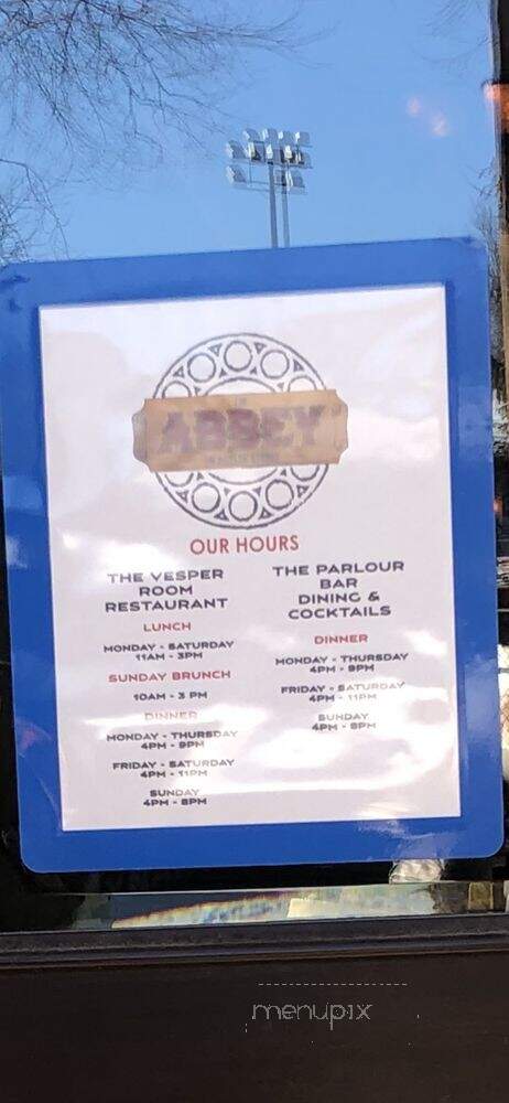 The Abbey on Butler - Pittsburgh, PA menu_pic