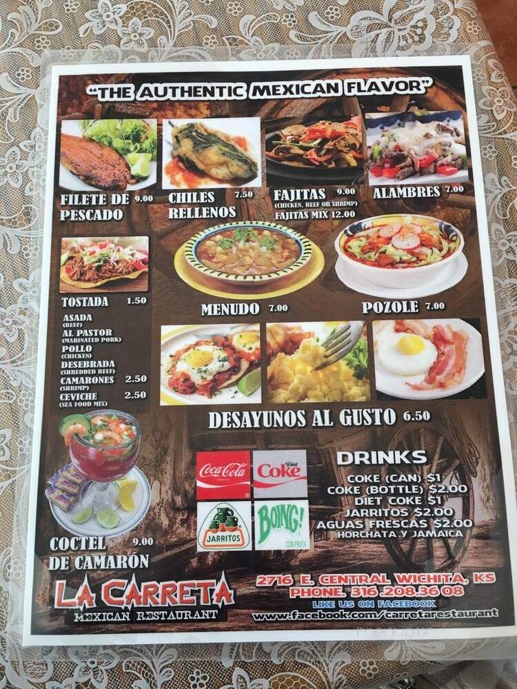 La Carreta Mexican Restaurant - Wichita, KS menu_pic