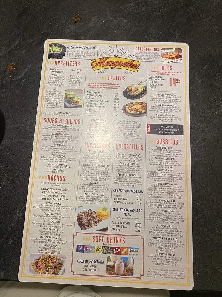 Margaritas - Fleming Island, FL menu_pic