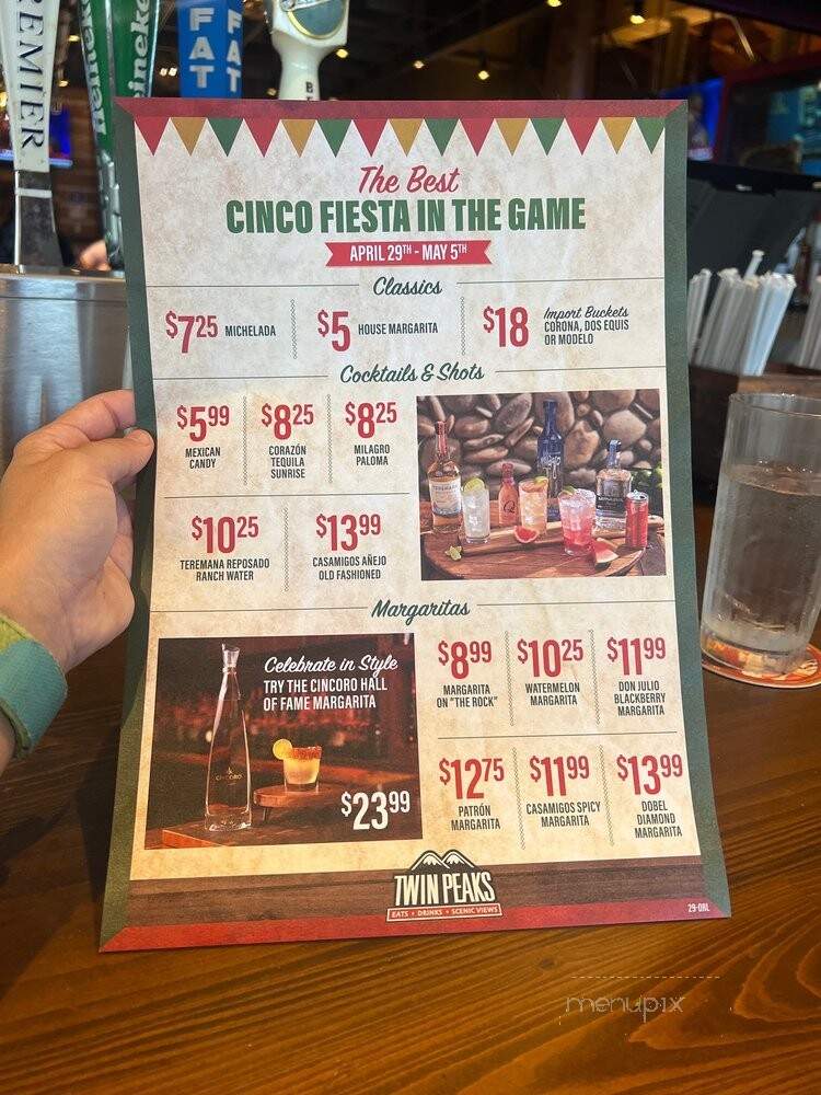 Twin Peaks Restaurant - Orlando, FL menu_pic