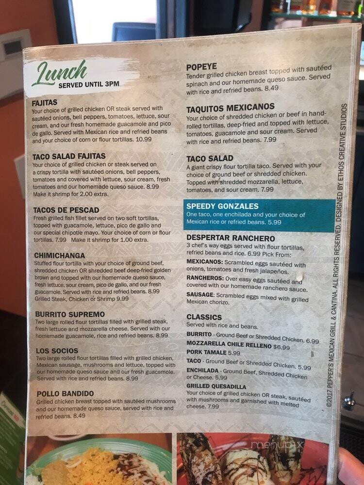 Peppers Mexican Grill - Tallahassee, FL menu_pic
