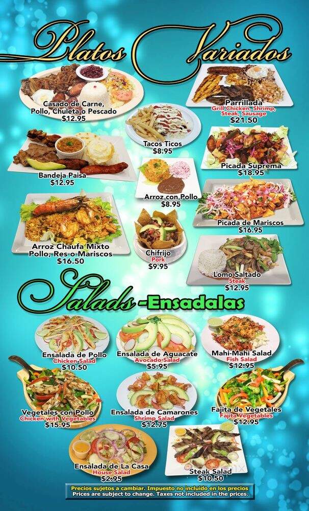 El Palacio Restaurant - Bound Brook, NJ menu_pic