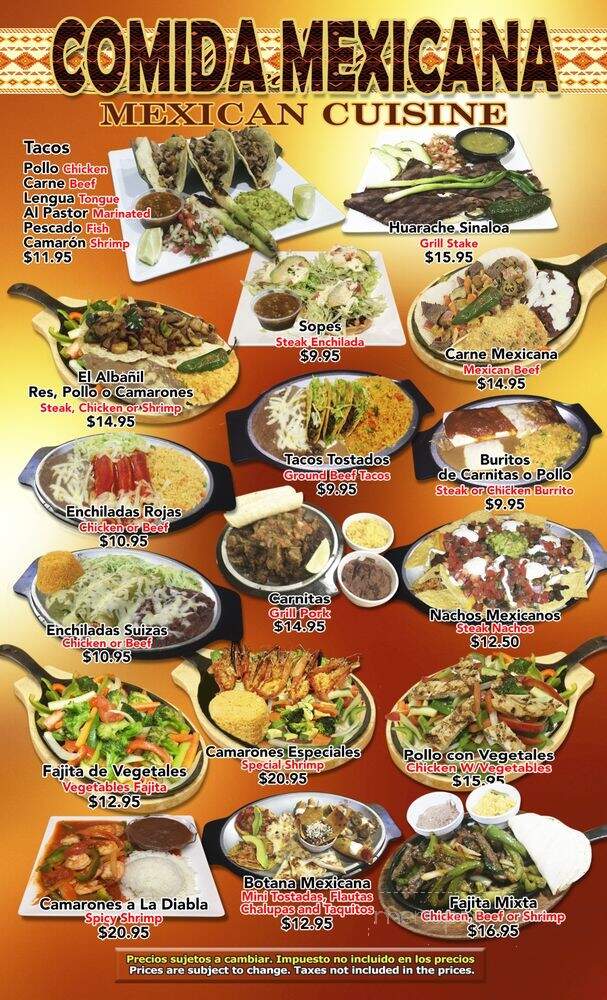El Palacio Restaurant - Bound Brook, NJ menu_pic