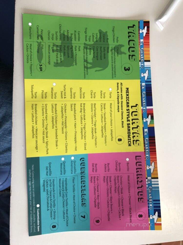 El Charrito - Stamford, CT menu_pic