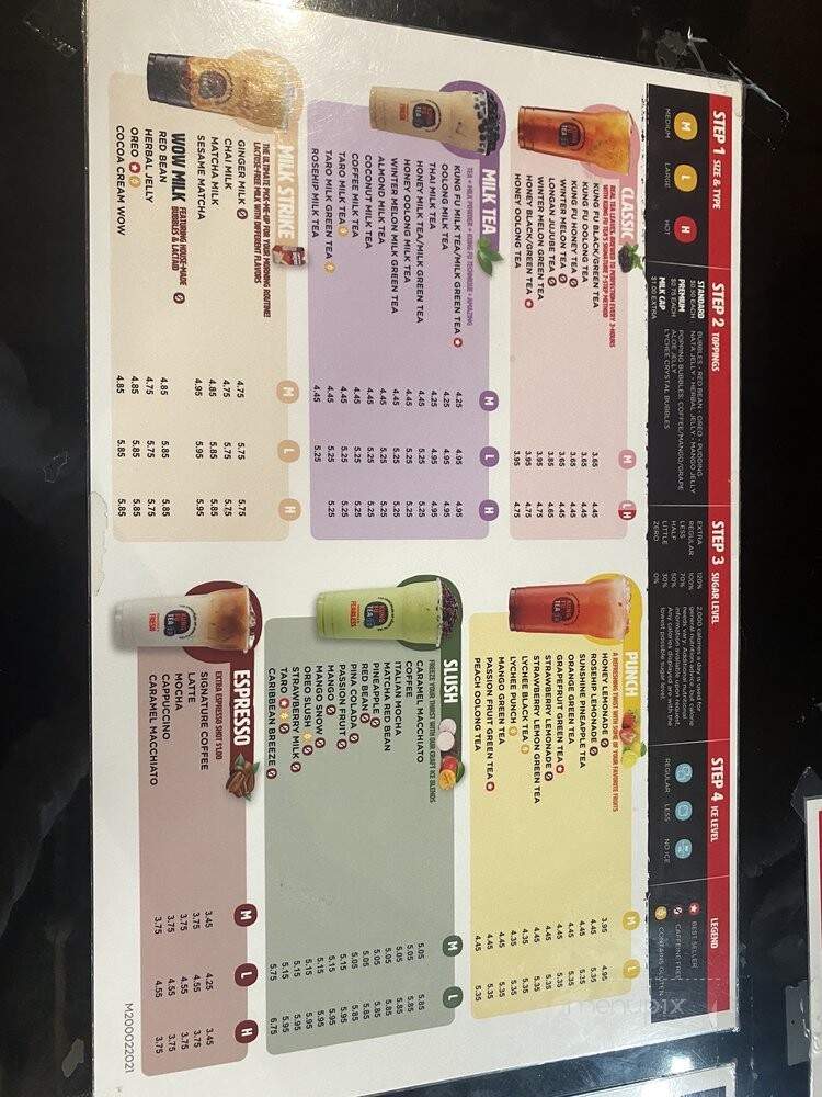 Kung Fu Tea - West Lafayette, IN menu_pic