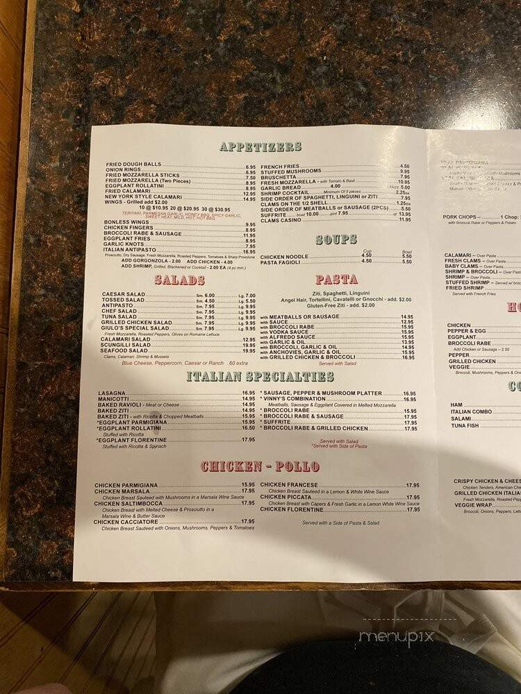 Gagliardis Italian Restaurant - North Haven, CT menu_pic