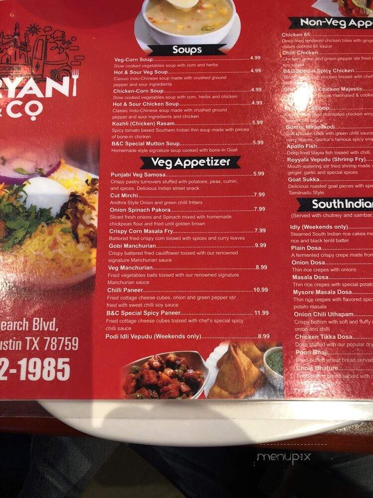 Biryani & Co. - Austin, TX menu_pic