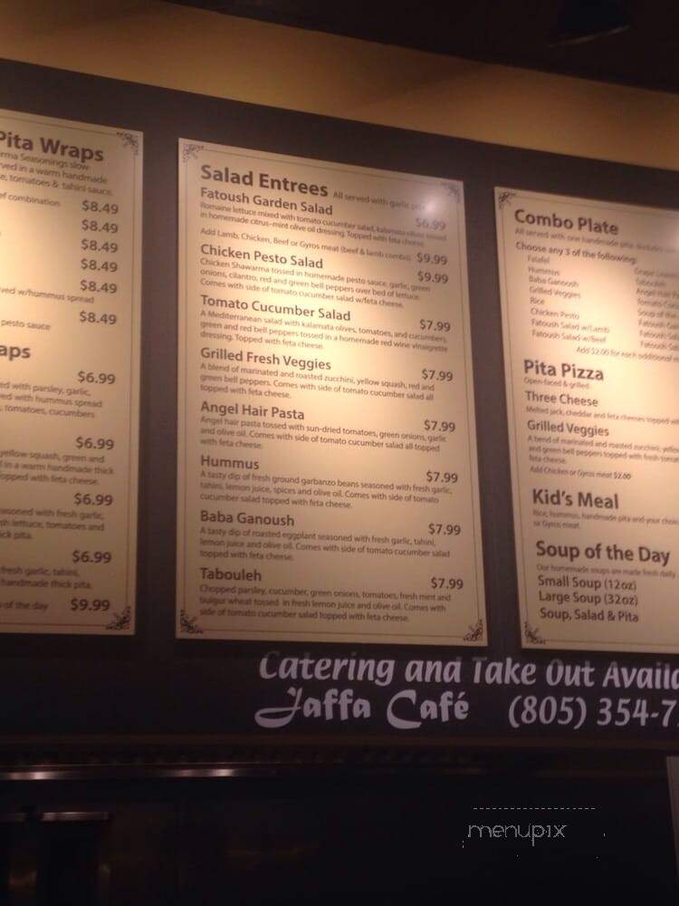 Jaffa Cafe - Santa Maria, CA menu_pic