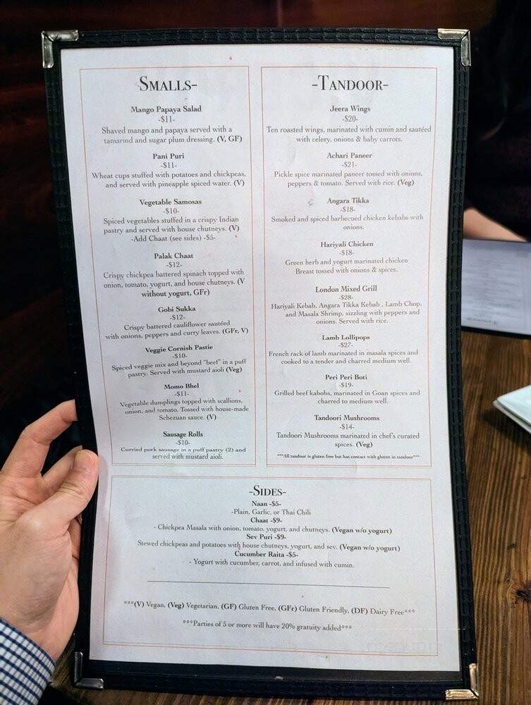 The Viceroy - Durham, NC menu_pic