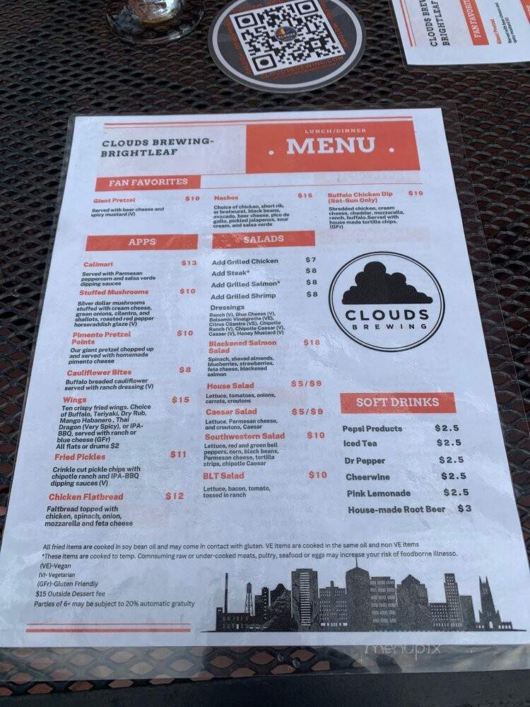 Clouds Brewing - Durham, NC menu_pic