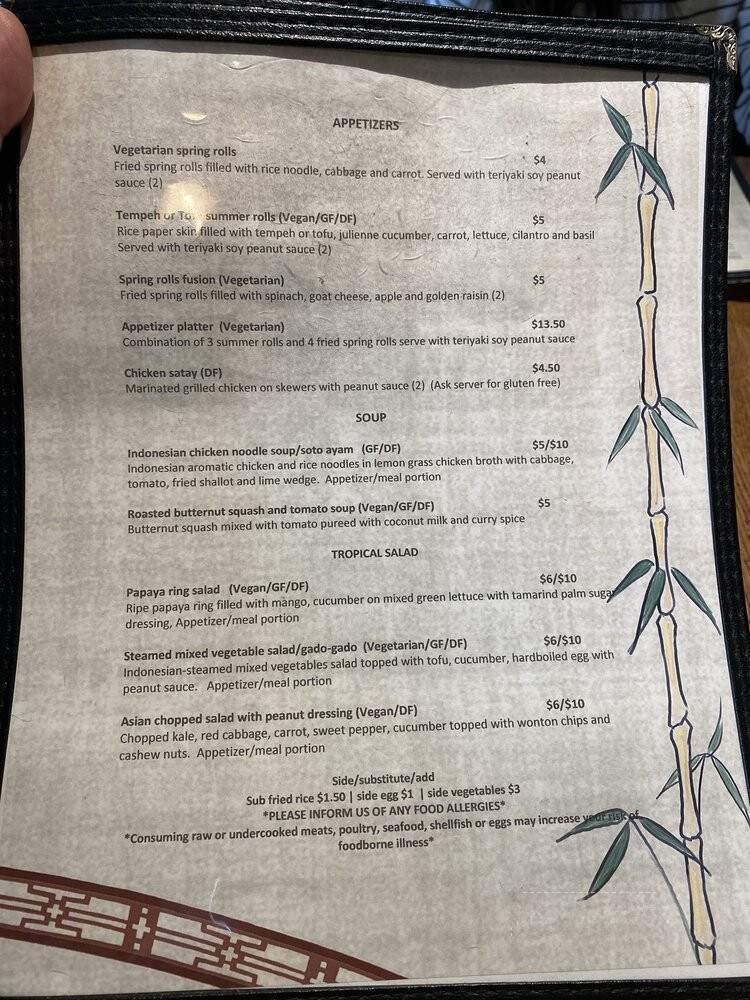 BoBoKo Indonesian Cafe - Harrisonburg, VA menu_pic