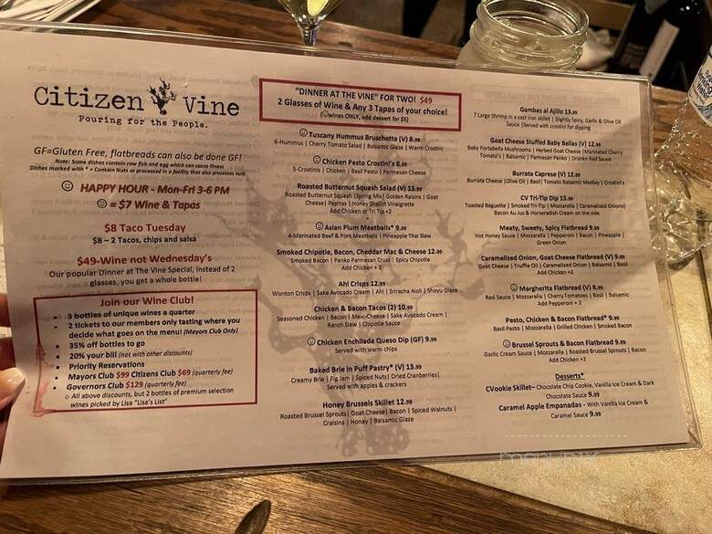 Citizen Vine - Folsom, CA menu_pic