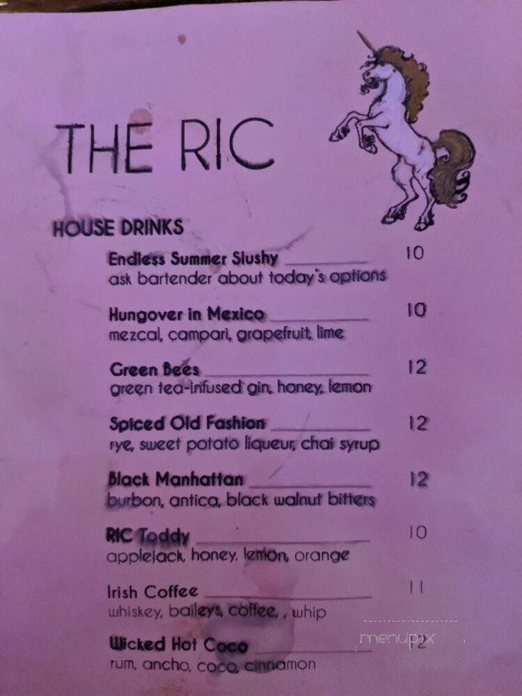 Rockridge Improvement Club - Oakland, CA menu_pic