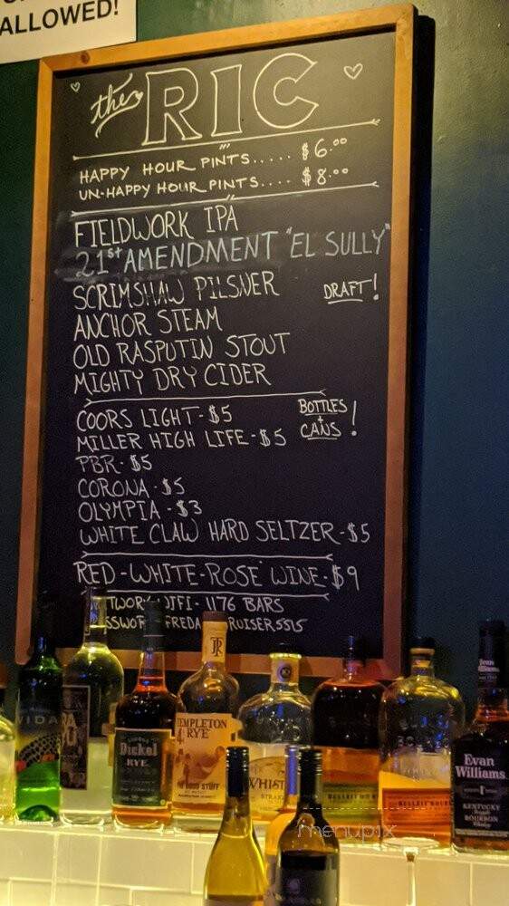 Rockridge Improvement Club - Oakland, CA menu_pic