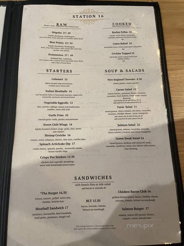 Station 16 - Sacramento, CA menu_pic