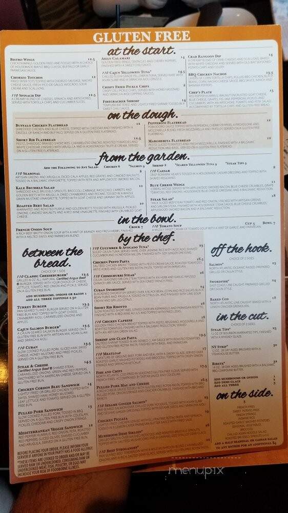 110 Grill - Berlin, MA menu_pic