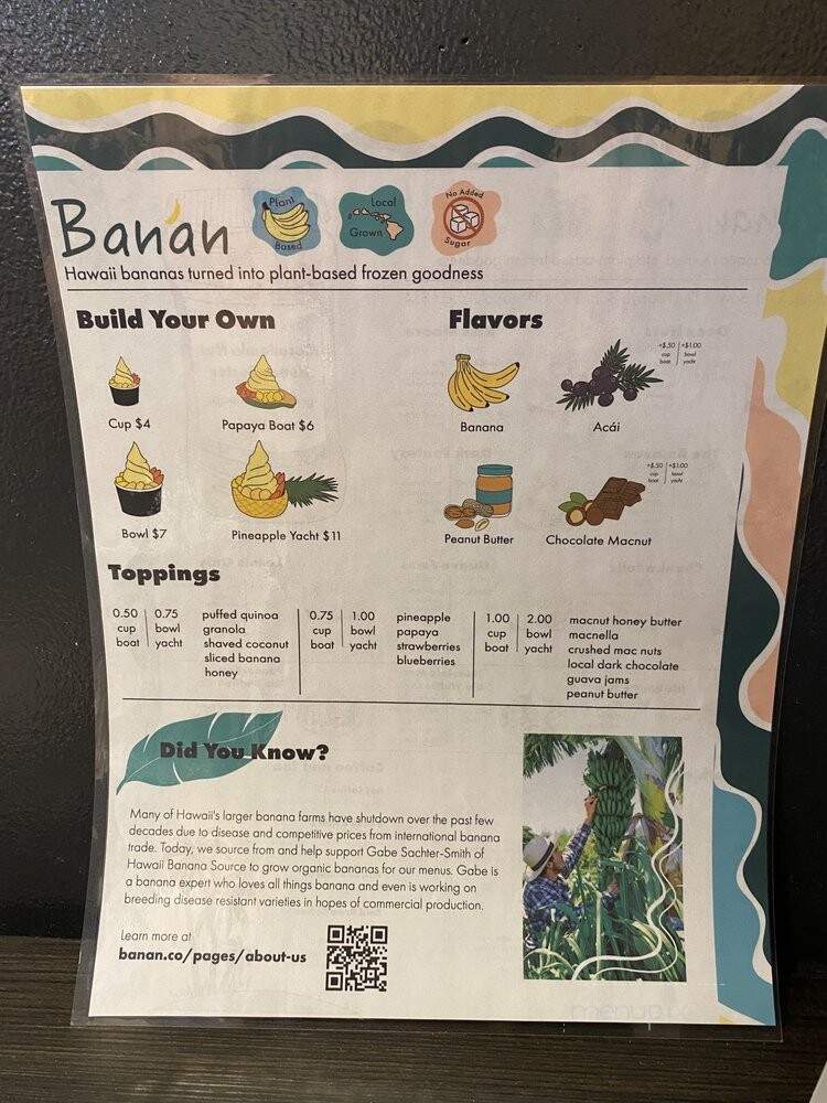 Ban - Honolulu, HI menu_pic