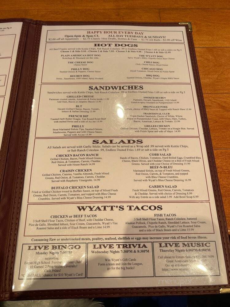 Wyatt's Twisted Americana - Eagan, MN menu_pic