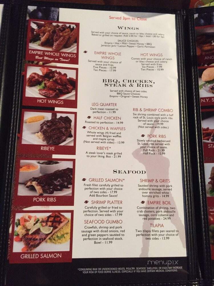 Empire Sports Bar - Marietta, GA menu_pic