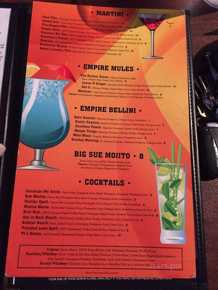 Empire Sports Bar - Marietta, GA menu_pic