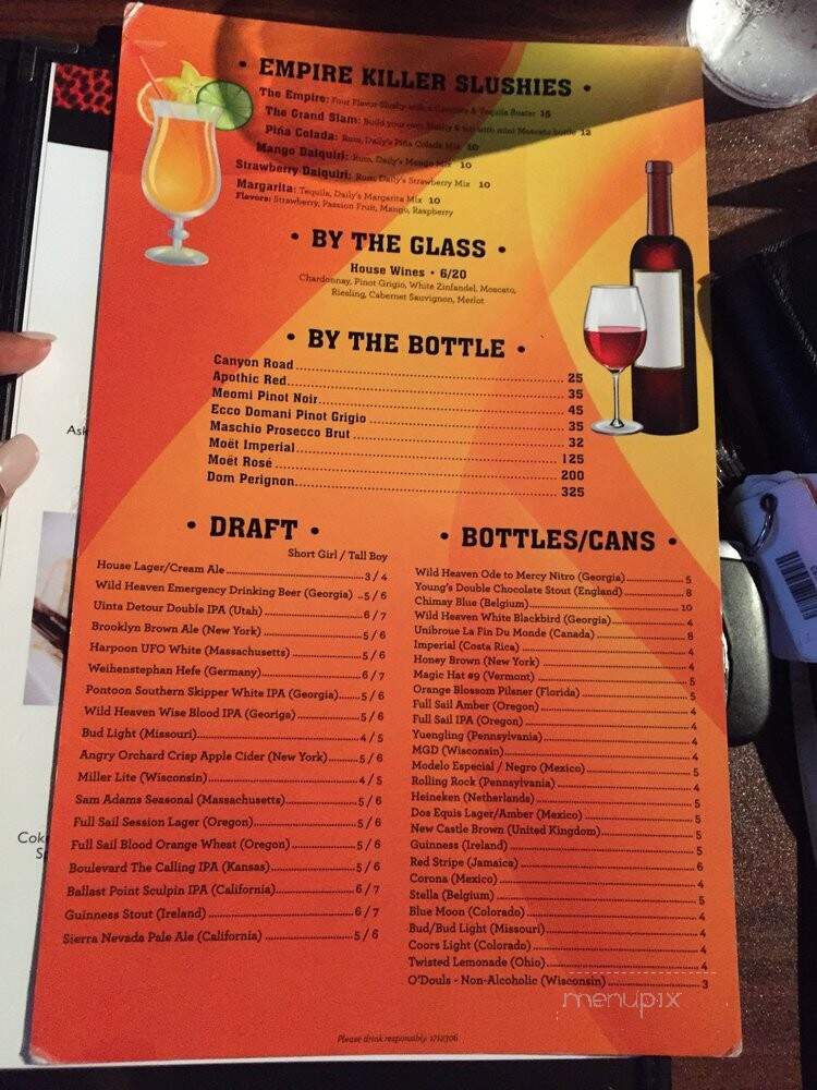 Empire Sports Bar - Marietta, GA menu_pic