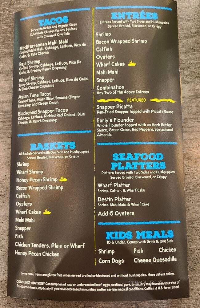 Wharf Casual Seafood - Montgomery, AL menu_pic