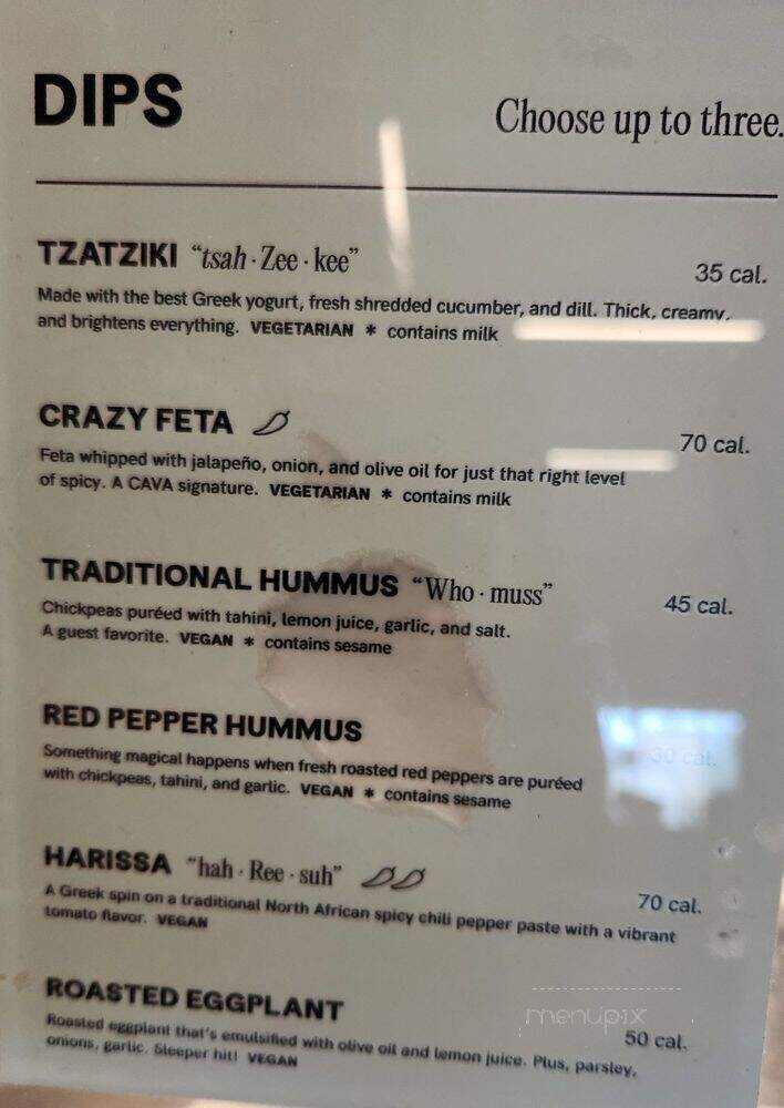 Cava Grill - Irvine, CA menu_pic