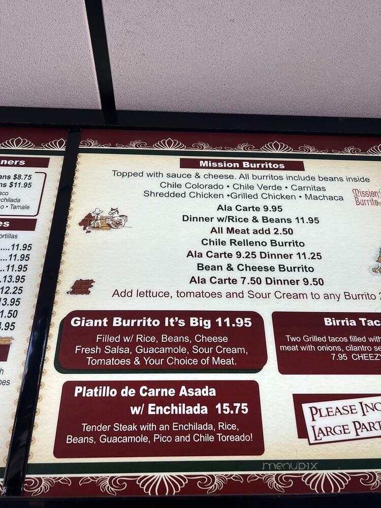 Mission Burrito - Woodland Hills, CA menu_pic