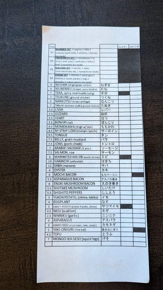 Binchoyaki Izakaya Dining - Sacramento, CA menu_pic