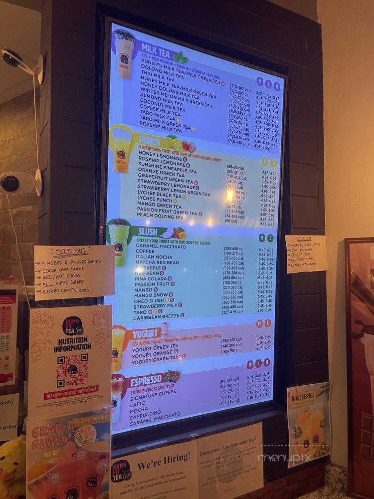 Kung Fu Tea - Centreville, VA menu_pic