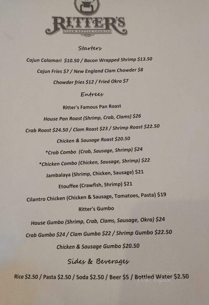 Ritter's Steam Kettle Cooking - Alhambra, CA menu_pic