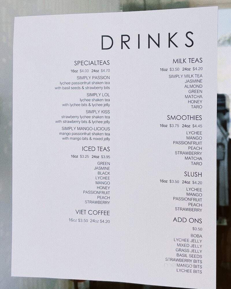 Simplyhome Cafe - Fountain Valley, CA menu_pic