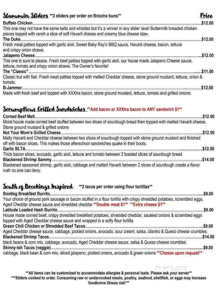 River's End Sports Bar - Harbor, OR menu_pic
