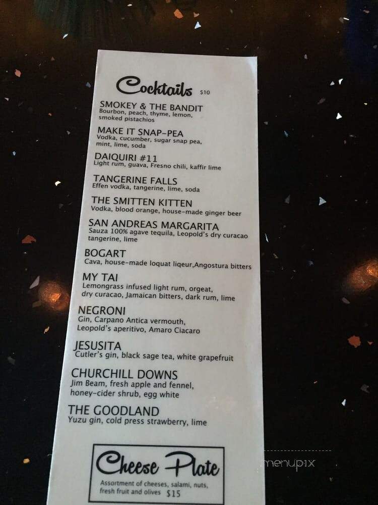 Bobcat Room - Santa Barbara, CA menu_pic