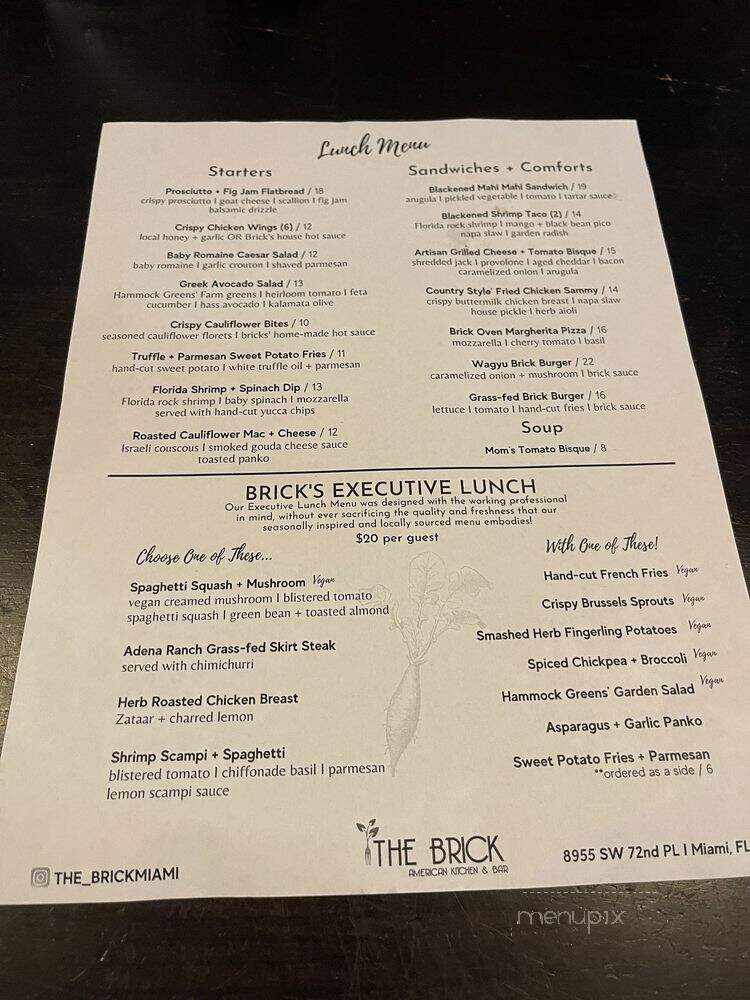 The Brick Restaurant - Kendall, FL menu_pic