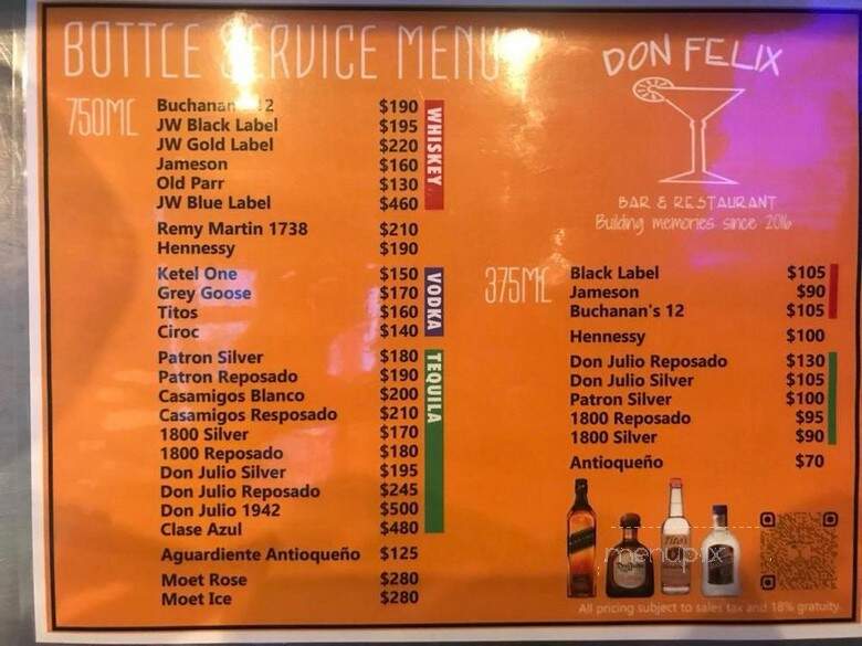 Don Felix Bar and Restaurant - Elizabeth, NJ menu_pic