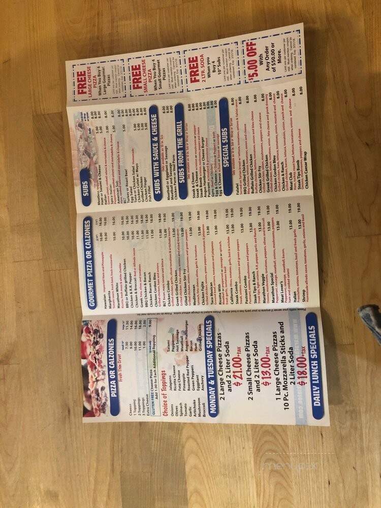 Marathon Pizza - Hopkinton, MA menu_pic
