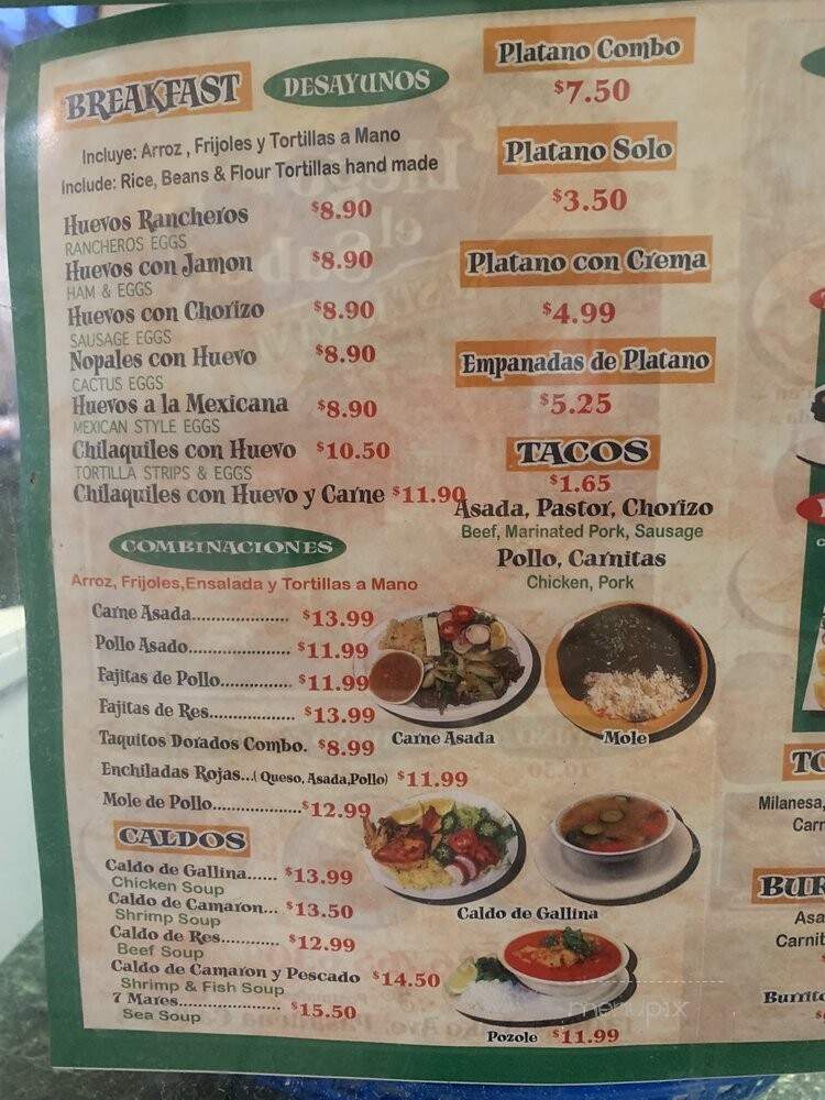 Llego El Sabor - Pasadena, CA menu_pic