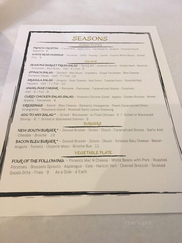 Seasons Rome - Rome, GA menu_pic