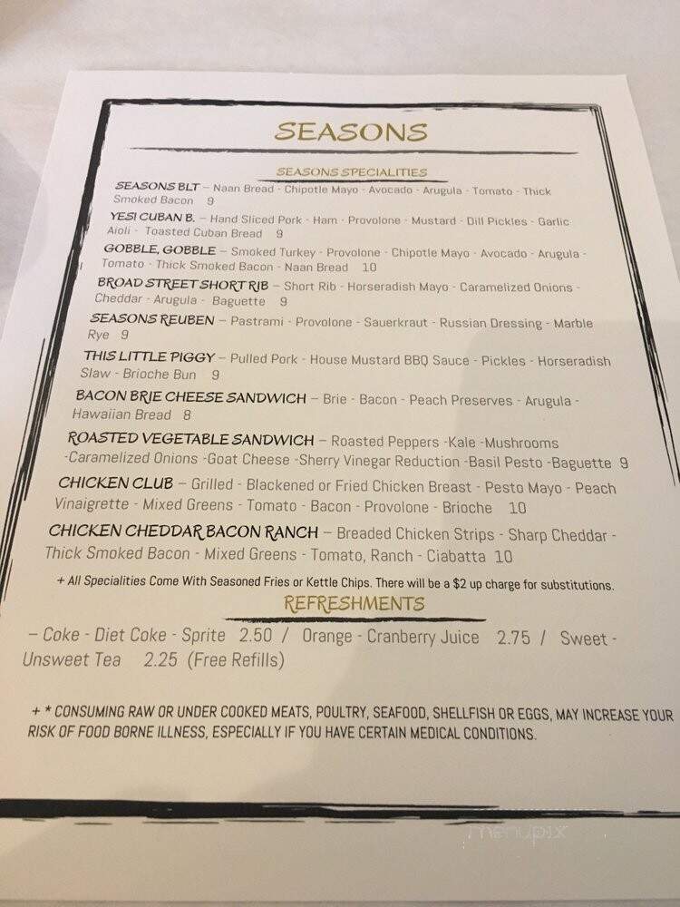 Seasons Rome - Rome, GA menu_pic