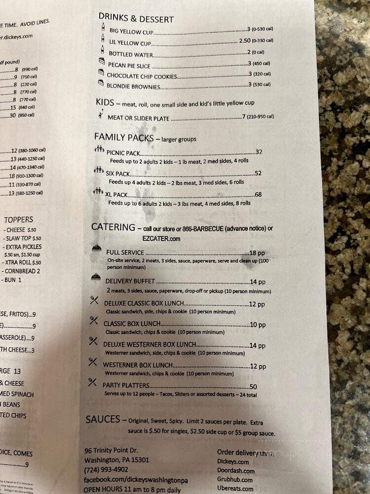 Dickey's Barbecue Pit - Washington, PA menu_pic