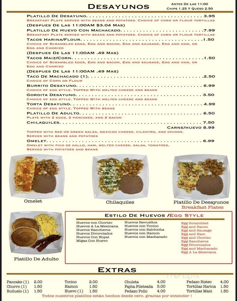 La Potosina - Pasadena, TX menu_pic