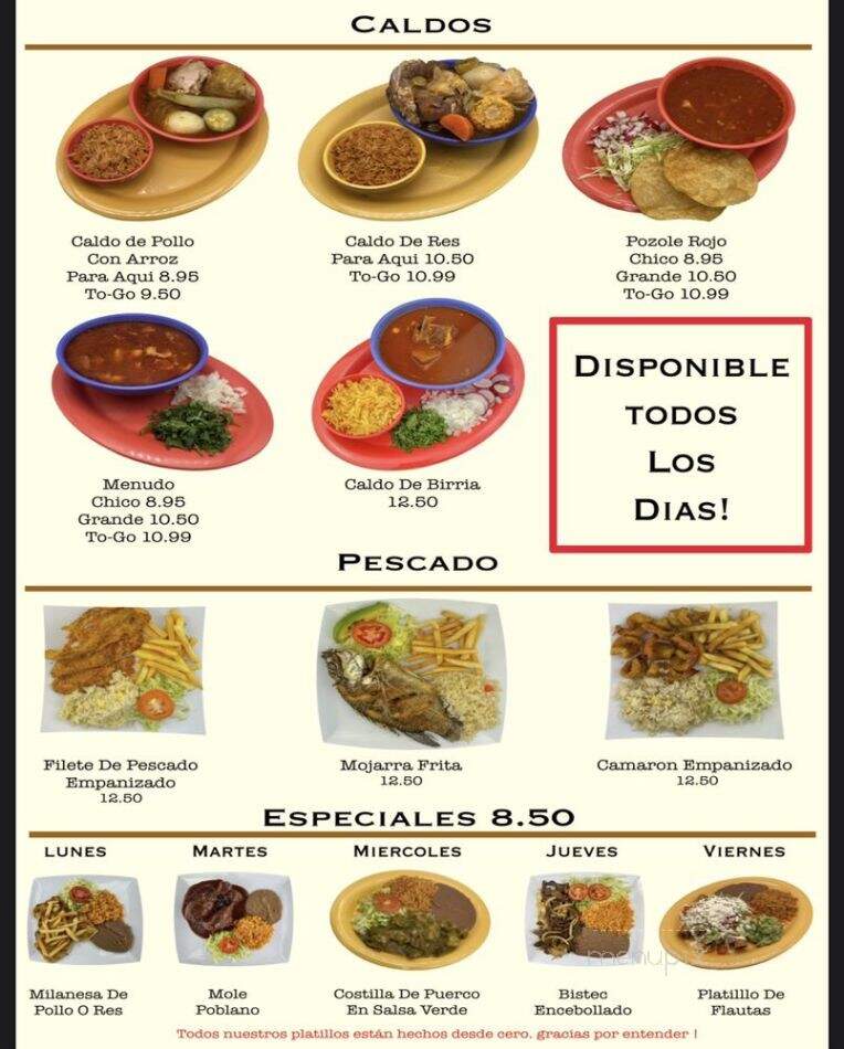 La Potosina - Pasadena, TX menu_pic