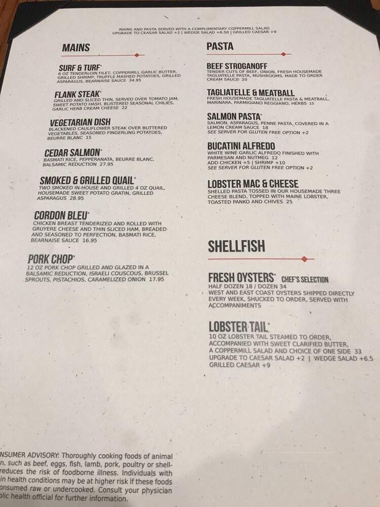 Coppermill Steakhouse - Kearney, NE menu_pic