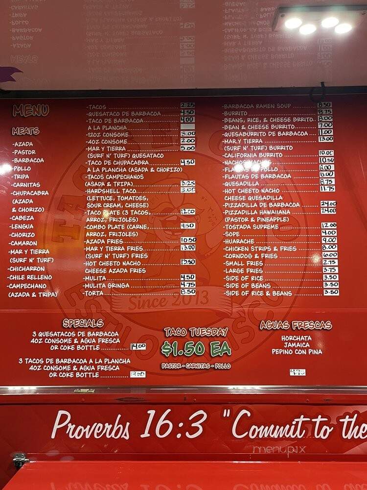 Taco De Mexico Taco Truck - Oxnard, CA menu_pic