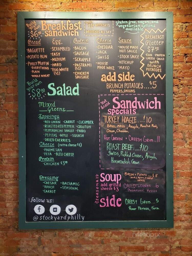 Stockyard Sandwich - Philadelphia, PA menu_pic