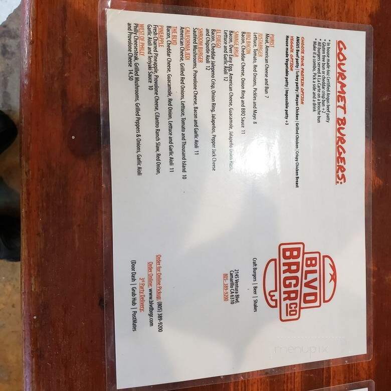Blvd Brgr - Camarillo, CA menu_pic