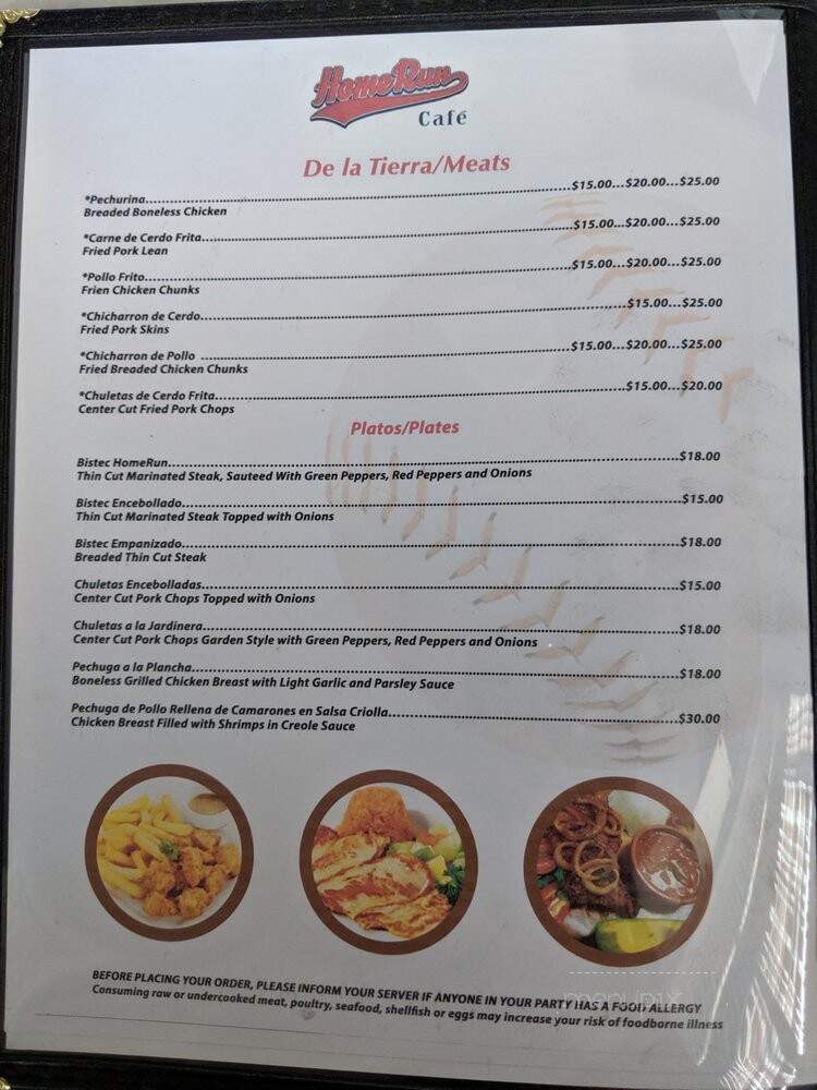 Home Run Cafe - Dorchester, MA menu_pic