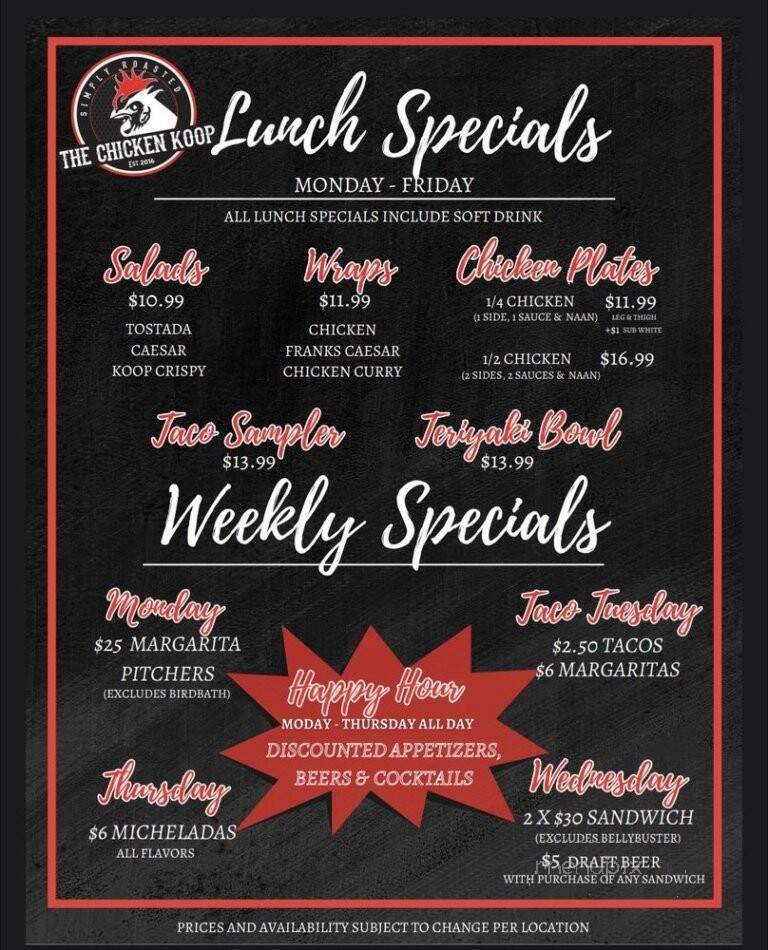 The Chicken Koop - Whittier, CA menu_pic