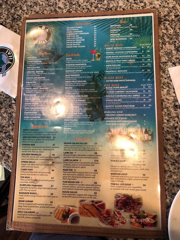 Tara Thai - Bethesda, MD menu_pic